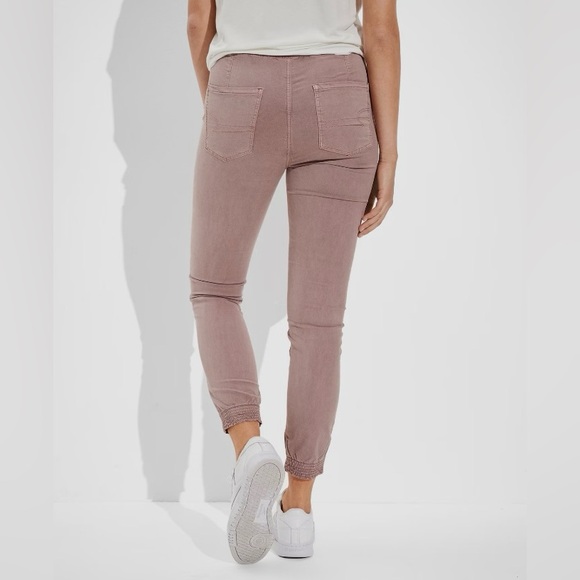 EUC American Eagle Outfitters AEO Tie Front Pink Jean Jeggings - Picture 2 of 12